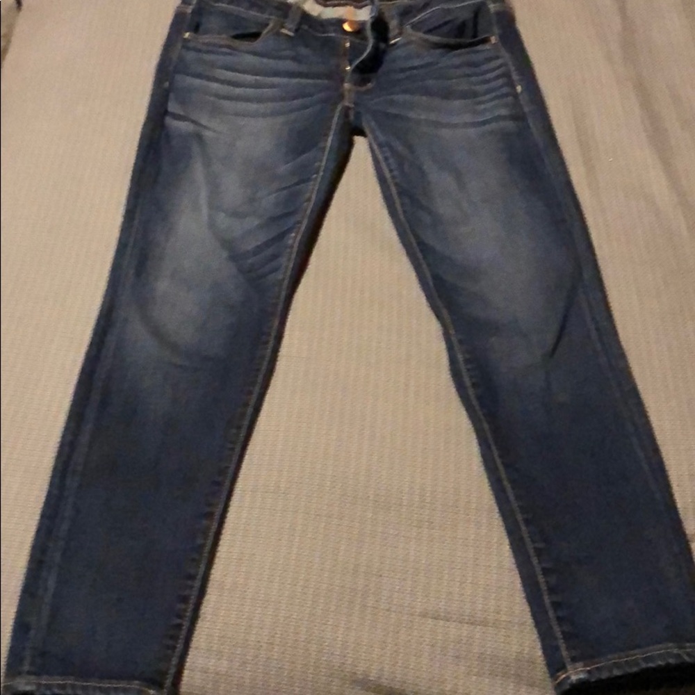 Dark wash blue jeans